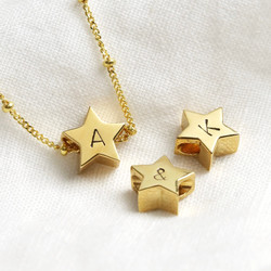 Personalised Gold Sterling Silver Star Bead Necklace