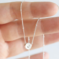 Personalised Sterling Silver Circle Bead Necklace