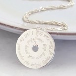 Personalised Sterling Silver Disc Washer Necklace