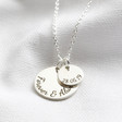 Ladies' Personalised Engraved Sterling Silver Double Disc Charm Necklace