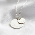 Personalised Engraved Sterling Silver Double Disc Charm Necklace