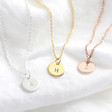 Lisa Angel Ladies' Personalised Sterling Silver Initial Disc Charm Necklace