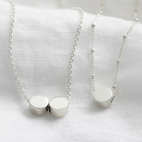 Sterling Silver Circle Bead Necklace