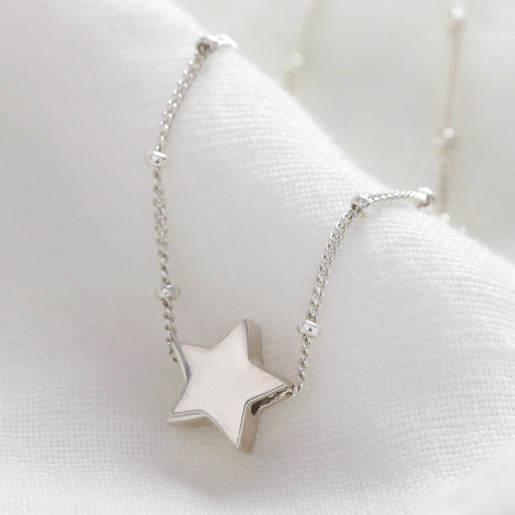 Belle & Bee Delicate Sterling Silver Necklace with Gold Star Charm