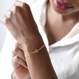Personalised Gold Sterling Silver Star Bead Bracelet on Model