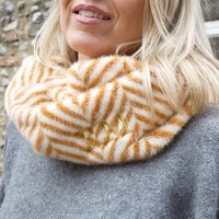 Personalised Caramel Zigzag Faux Fur Snood