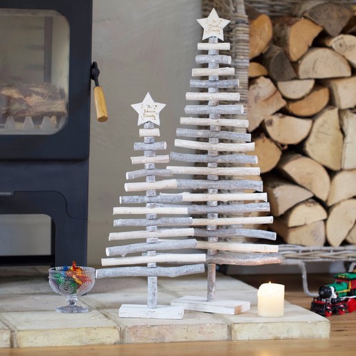 Personalised Sparkly Natural Wood Christmas Tree | Lisa Angel