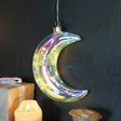 Lisa Angel Battery Powered Hanging Iridescent Glass LED Moon Light