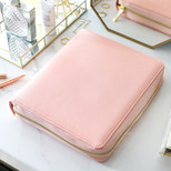Kikki.K Large Pink Leather Personal Zip Planner
