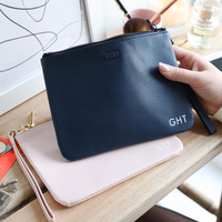 Personalised kikki.K Leather Clutch with Zip