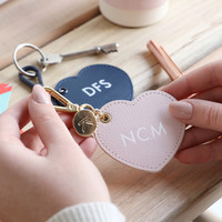 Personalised Kikki.K Leather Keyring Heart