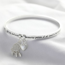 'Favourite Person' Meaningful Word Bangle in Silver