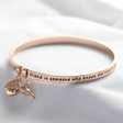 Lisa Angel Ladies' 'Friend' Meaningful Word Bangle in Rose Gold