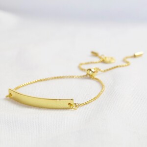 Gold Box Chain and Curved Bar Bracelet