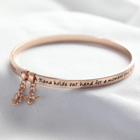'Nana' Meaningful Word Bangle in Rose Gold