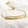 Lisa Angel Gold Personalised Box Chain and Curved Bar Bracelet