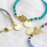 Personalised Gold Charm and Cord Bracelet