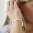 Lisa Angel Ladies' Beaded Hearts Bracelet in Silver