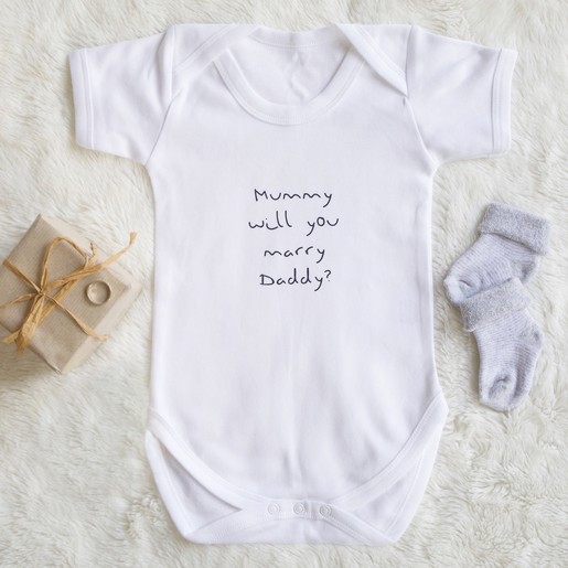 Lisa Angel Personalised Proposal Short Sleeved Babygrow