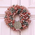 Ladies' Personalised Pink Glitter Pinecone Wreath