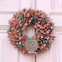 Personalised Glitter Pinecone Wreath