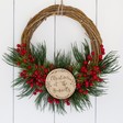 Lisa Angel Christmas Personalised Red Berry Christmas Wreath