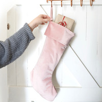 Pink Velvet Christmas Stocking
