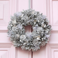 Silver Glitter Pinecone Wreath