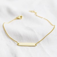 Gold Sterling Silver ID Bracelet