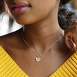 Gold Sterling Silver Decision Heart Pendant Necklace on Model