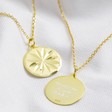 Lisa Angel Ladies' Personalised Gold Sterling Silver Diamond Cut Star Disc Necklace