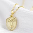 Lisa Angel Ladies' Gold Sterling Silver Tiny Face Pendant Necklace