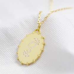 Personalised Gold Sterling Silver Oval Signet Pendant Necklace