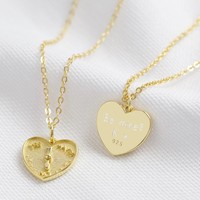 Personalised Gold Sterling Silver Decision Heart Pendant Necklace