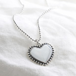 Sterling Silver Vintage Style Heart Pendant Necklace