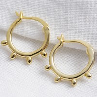 Gold Sterling Silver Orb Hoop Earrings