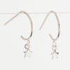 Lisa Angel Ladies' Sterling Silver Star Charm Hoop Earrings