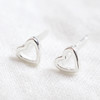 Lisa Angel Ladies' Hypoallergenic Tiny Sterling Silver Heart Outline Stud Earrings