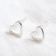 Lisa Angel Ladies' Hypoallergenic Tiny Sterling Silver Heart Outline Stud Earrings