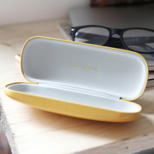 Personalised Leather Effect PU Glasses Case Initial Gift