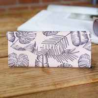 Personalised Pink Palm Print Foldable Glasses Case