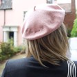 Personalised Embroidered Beret on Model