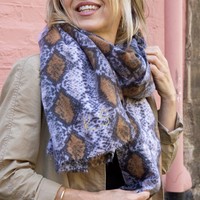 Personalised Embroidered Soft Snakeskin Blanket Scarf
