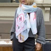 Personalised Lightweight Floral Peony Scarf