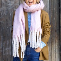 Oversized Lilac Tassel Scarf