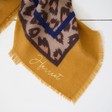 Personalised Mustard Border Leopard Print Blanket Scarf