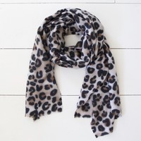 Soft Leopard Print Blanket Scarf