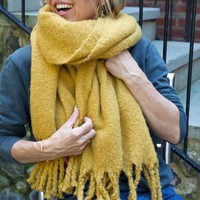 Soft Oversized Scarf in Mustard