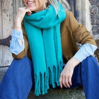 Soft Oversized Scarf in Teal