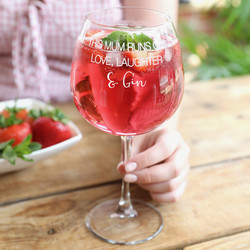 Personalised Engraved 'Love, Laughter & Gin' Balloon Glass